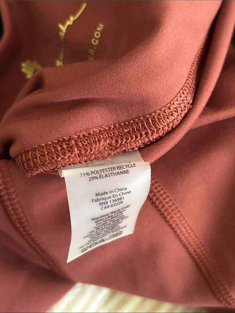 NWOT Spiritual Gangster - Velo Dream Tech Leggings in washed burgundy SZ Small - Picture 9 of 10